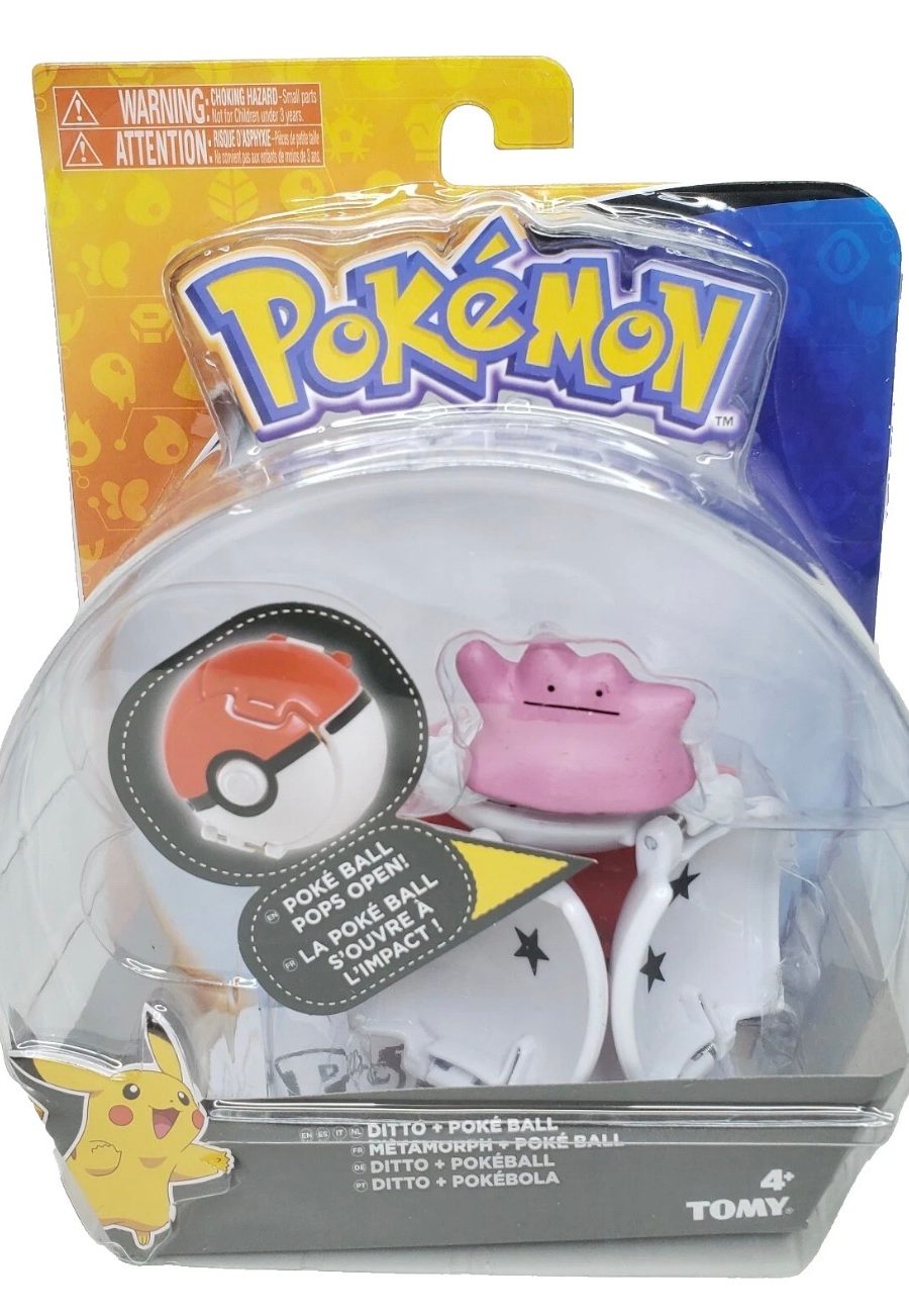 Pokemon Tomy 2″ Ditto Figure Throw n Pop Poke Ball 2017 Tomy NIP New In Package front